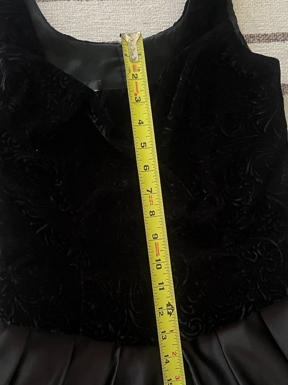Vintage Scott McClintock Black Formal Dress Velvet Bodice Satin Skirt 6 - Picture 7 of 7
